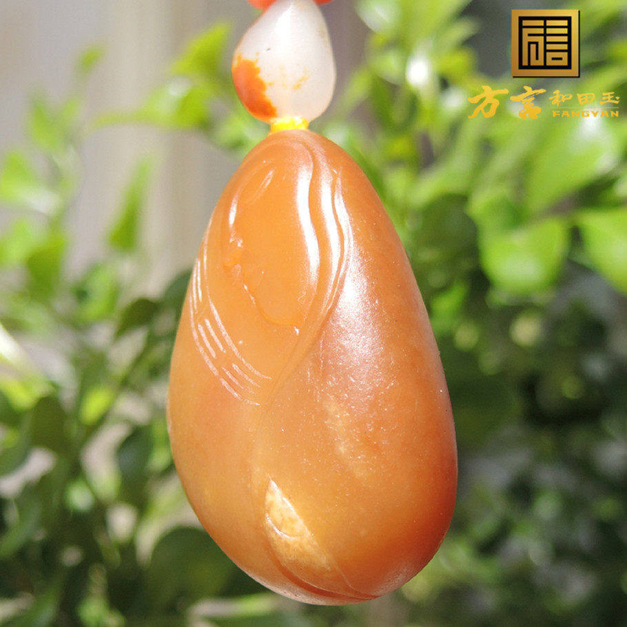 方言镇店之宝罕见珍品全玉种一口气黄玉籽料挂件蒋喜观音吊坠子R