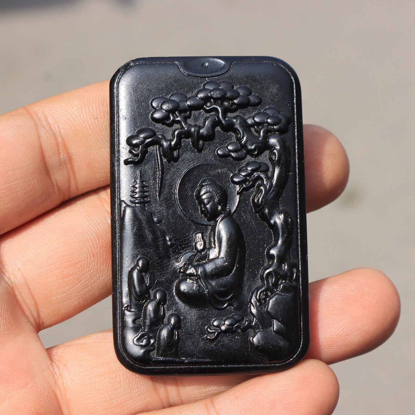 亏麻了方言和田玉新疆漆黑如墨墨玉山水悟道籽料温润细腻玉吊坠O