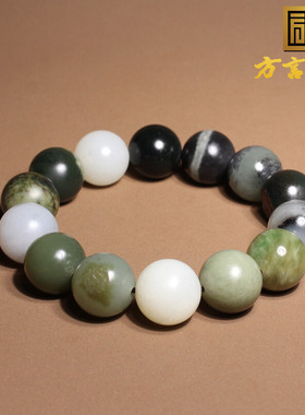 方言收藏级策勒碧玉新疆墨玉且末白肉新疆青玉籽组成多彩多宝串A2