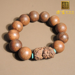 抢疯了方言和田玉放漏佩戴越南芽庄沉香20mm沉香木男女手串手链R5