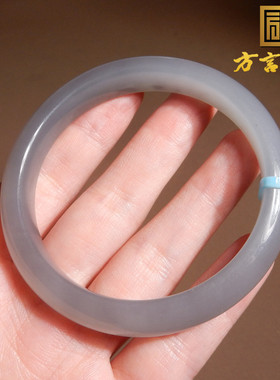 青海老坑料冰底烟紫56mm玉手镯