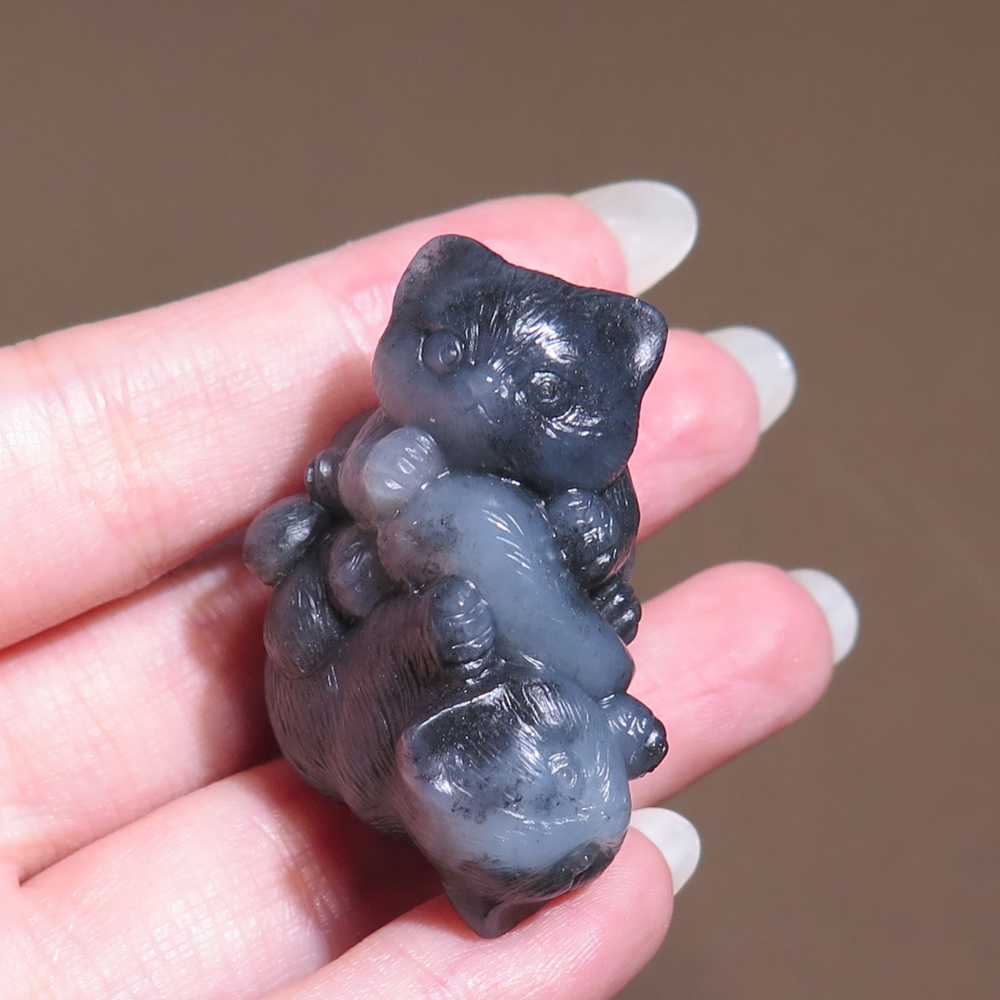 新疆青花黄沁皮籽料耄耋富贵吊坠