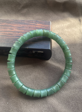 俄罗斯料菠菜绿碧玉7mm竹节手串