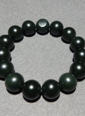 方言和田玉青籽留毛孔手串