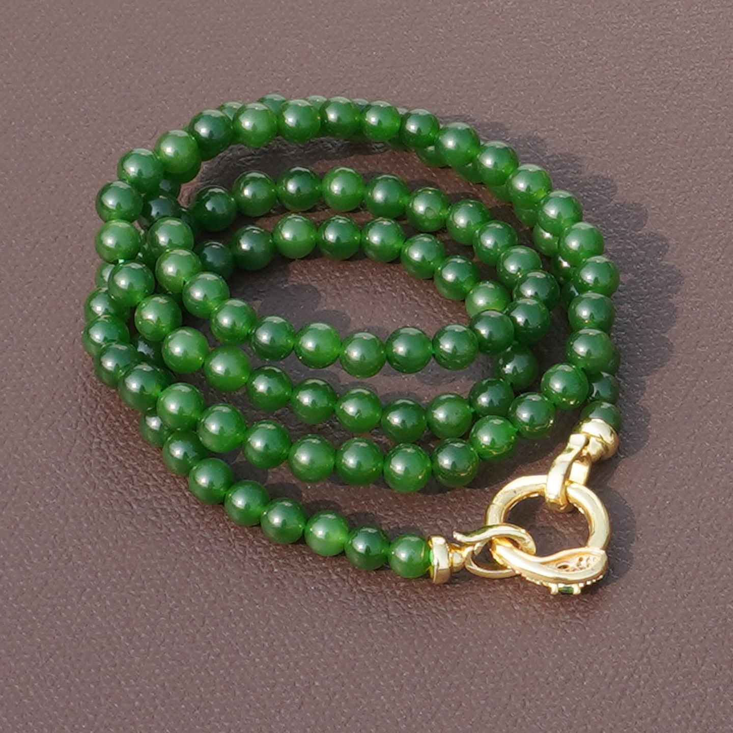 方言和田玉俄料老坑红皮碧玉手串