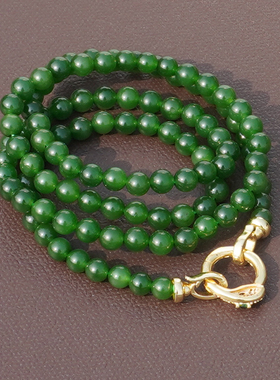 方言和田玉俄料老坑红皮碧玉手串