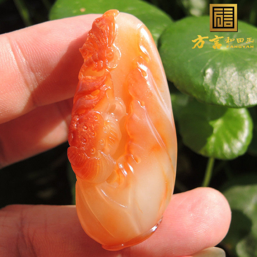 方言镇店之宝杨曦一眼真鸽血红沁老熟无结构羊脂玉籽料清廉吊坠R