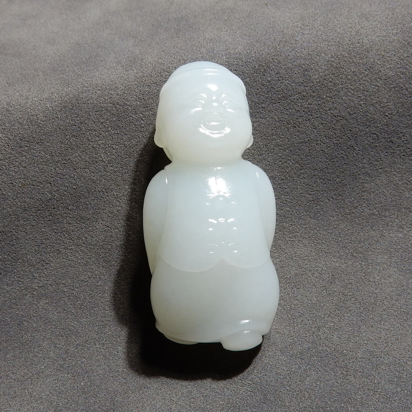 方言和田玉新疆且末料高脂油润细无结构羊脂白玉小财主吊坠挂件h2