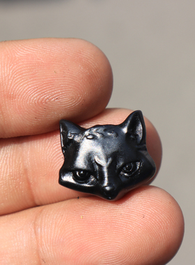 亏麻了方言和田玉精品新疆漆黑如墨墨玉小狐狸籽料DIY配饰手饰O