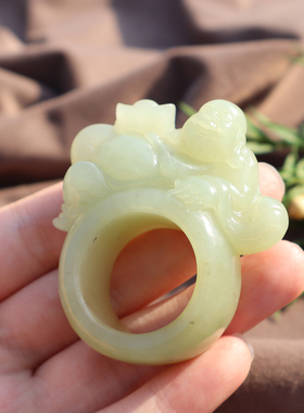新疆且末润黄口财福两旺22mm扳指