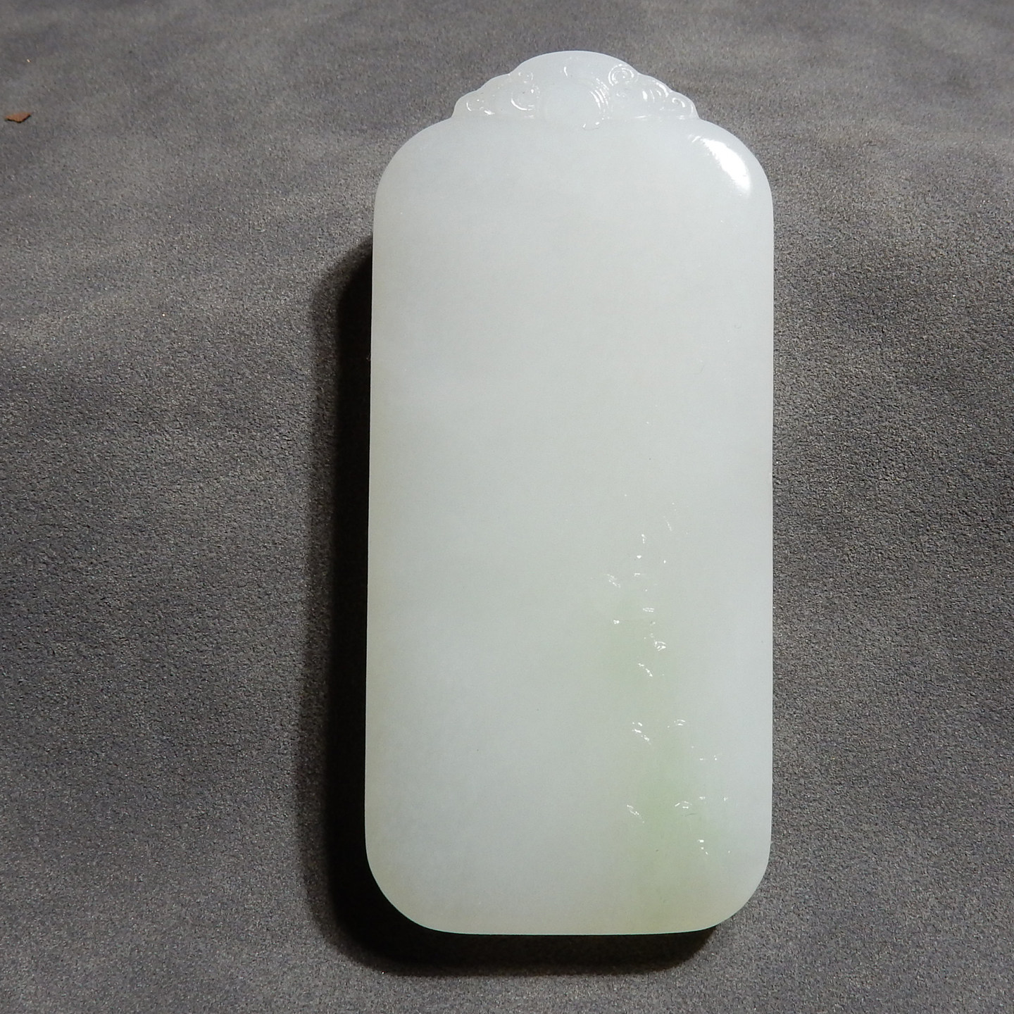 方言和田玉俄料高脂油润细无结构羊脂白玉带翠青竹节吊坠挂件h2