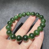 不看就亏方言和田玉老坑俄罗斯菠菜绿碧玉油润细腻10mm圆珠手串S6