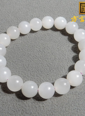 美美哒方言和田玉精品青海老坑料冰底烟紫卡10mm圆珠手串手链A6