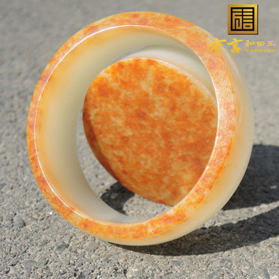 方言聚红皮精品和田玉籽料手镯