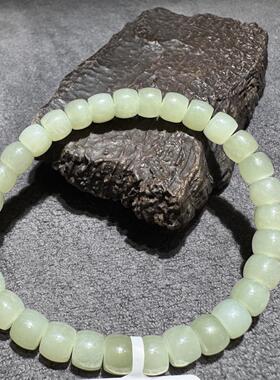 美哭了方言和田玉老坑青海料回馈巨漏精美晴水6mm直切手串手链S