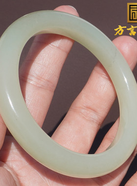 方言和田玉高油白玉带青花手镯