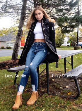 全新现货Moose Knuckles加拿大剪刀黑色鹅绒狐狸毛女士长款羽绒服