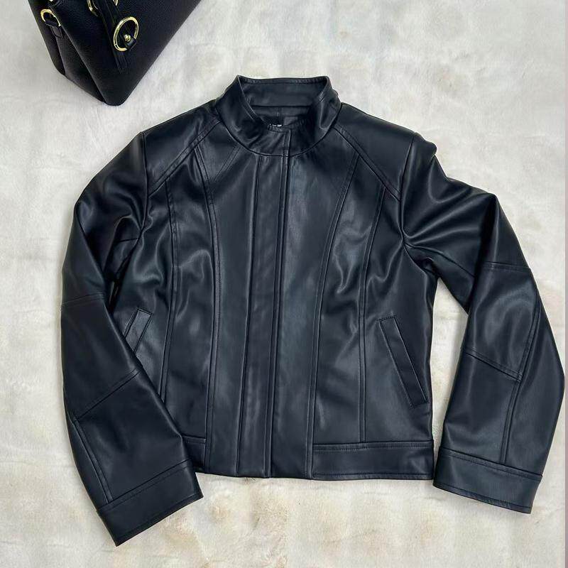 2026春季新款百搭皮衣女短款立领黑色皮衣修身显瘦皮夹克时尚外套