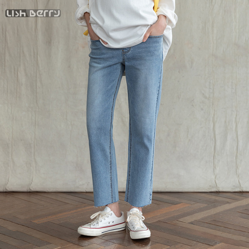 孕妇直筒裤子外穿秋冬牛仔裤长裤2020秋季韩版新款时尚潮妈托腹裤