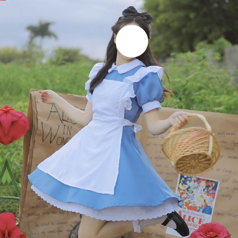 万圣节女仆装cosplay角色扮演服爱丽丝cos服女佣软妹Lolita连衣裙