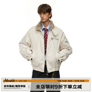 高级感痞帅外套立领工装 男道美式 冬季 毛领棉服男女情侣款 棉衣 短款