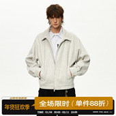 休闲boxy短款 男道美式 复古cleanfit毛呢翻领外套男2025秋季 夹克