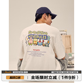 百搭宽松五分袖 男道夏季 t恤男卡通印花半袖 休闲潮牌短袖 2023新款