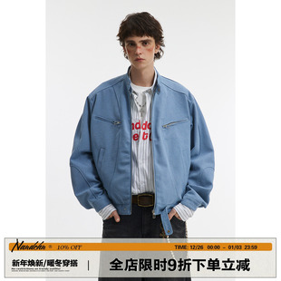 高街痞帅cleanfit外套 立领夹克男女春秋季 男道美式 复古哈灵顿短款