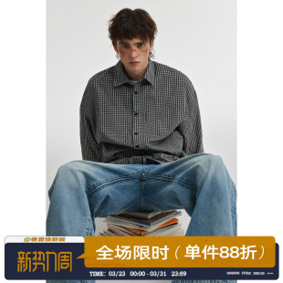 宽松长袖 新款 休闲衬衣 男2025春秋季 男道日系复古色织条纹衬衫