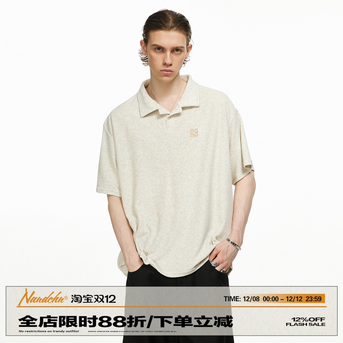 男道美式复古刺绣polo衫短袖男女2025夏季新款翻领情侣半袖t恤潮