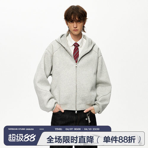 短款500G重磅卫衣cleanfit开衫