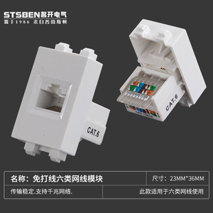 地插模块千兆网络模块CAT6宽带信息六类网线模块电视电话电脑模块