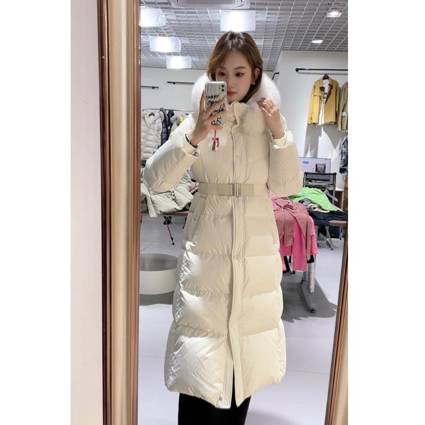 韩版休闲冬季新款气质款鹅绒狐狸毛领过膝女羽绒服外套新192款