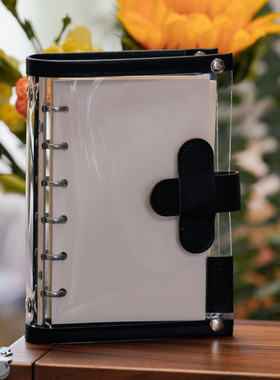 【Lookstamp】 A7黑色棕色百搭PVC手帐 活页壳 手账本