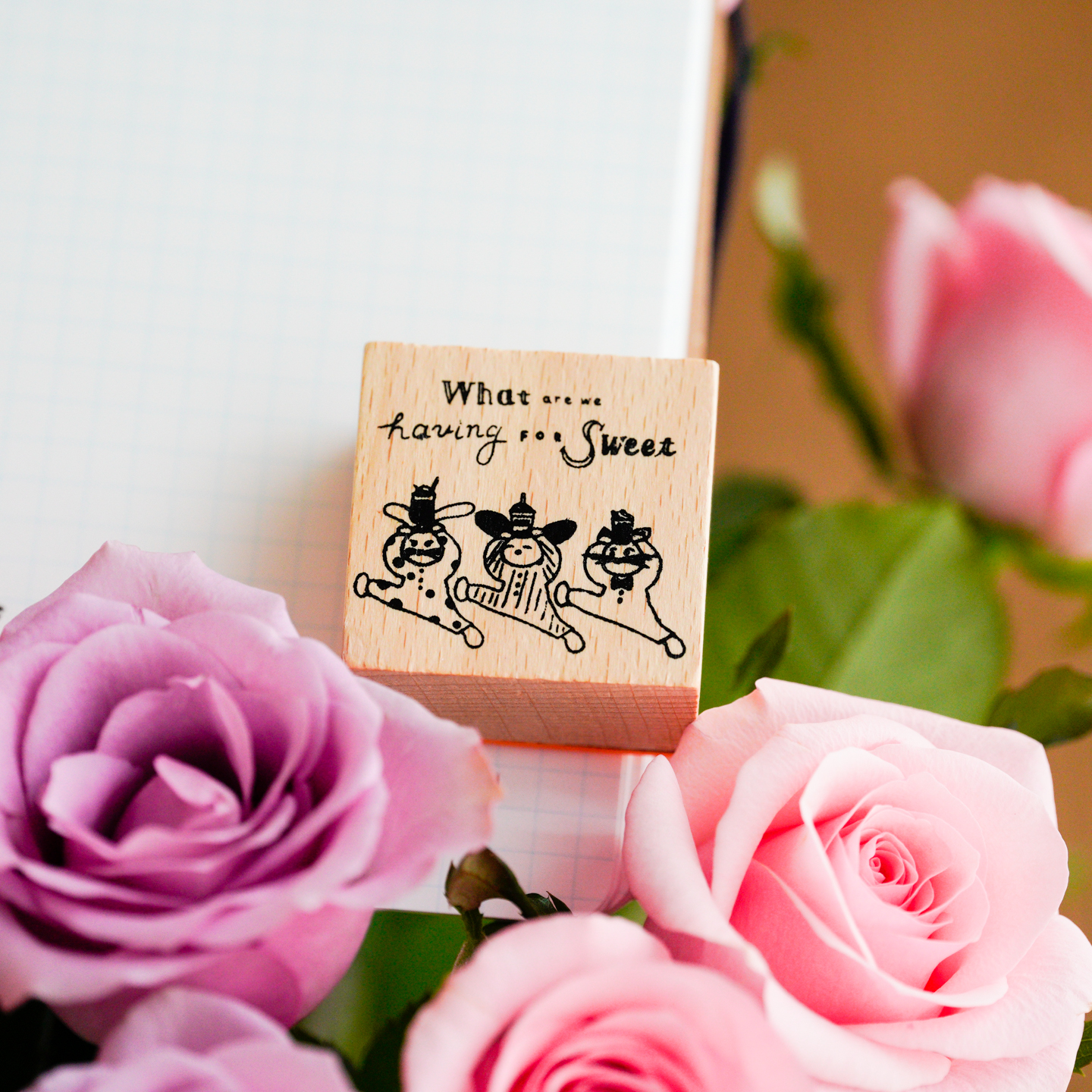 【Lookstamp】 原创可爱手帐素材  盘子 数字印章 木质手帐印章