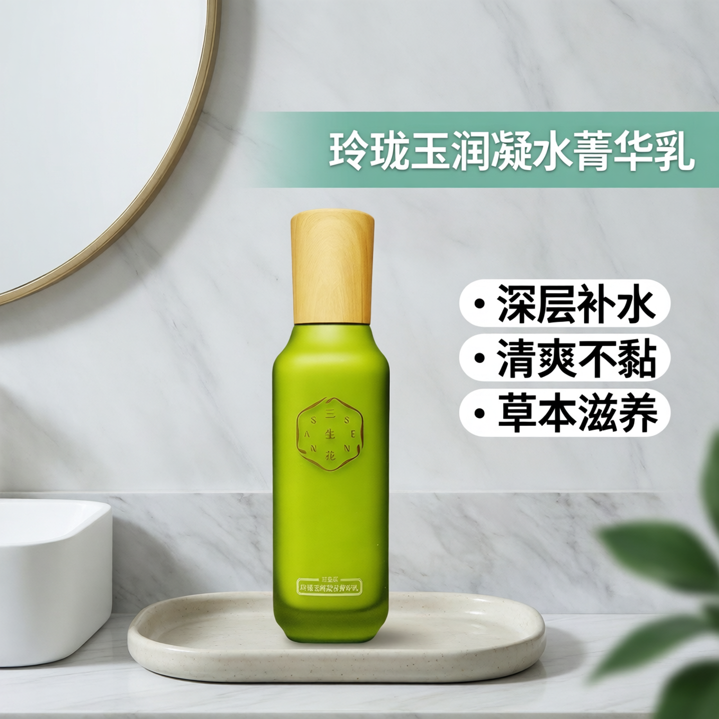 (无盒)百雀羚三生花玲珑玉润凝水菁华乳保湿滋养乳液补水滋润清润