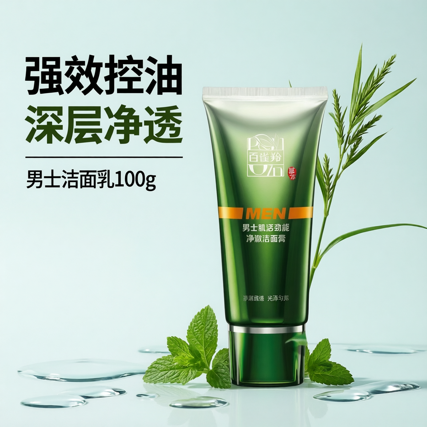 百雀羚男士肌活劲能净澈洁面膏
