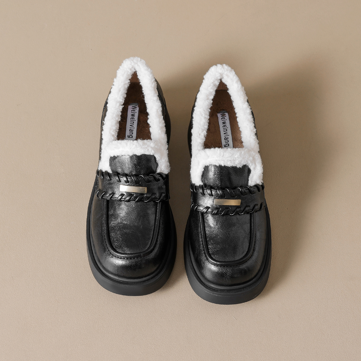 乐福鞋女款2025新款英伦风厚底黑色小皮鞋不累脚法式单鞋大码女鞋