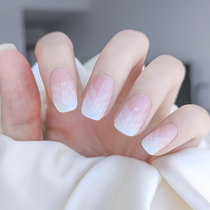 法式光疗凝胶指甲贴指甲贴美盖