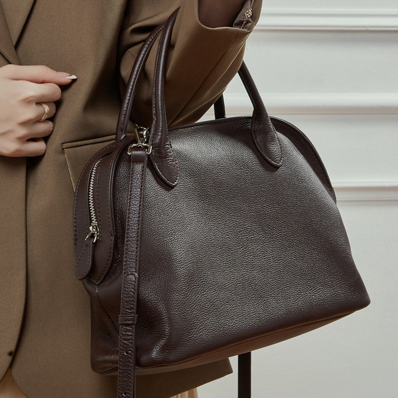 复古手提包牛皮贝壳包