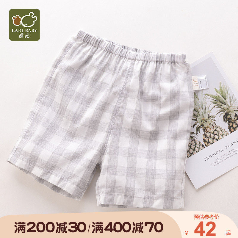 拉比官方旗舰店童装男童裤子夏装薄款宝宝五分裤阔腿裤格子休闲裤|ruв категории Детская одежда, детей дома, одежду, брюки/пижамы - от Buy2taobao.com для оказания профессиональной услуги покупки агента Taobao