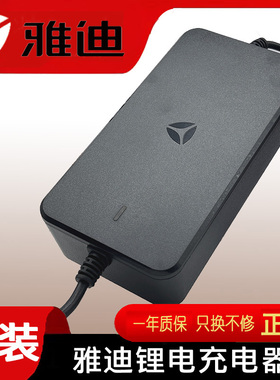 雅迪充电器电动车电瓶车原装48V12AH24AH锂电54.6V2A3A卡农头灌胶