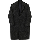 新款小香风亮丝毛呢风衣时髦不规则中长款大衣潮A452--6183--P155，男装风衣，电商A452