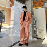 秋冬新款毛呢直筒休闲长裤潮流百搭呢子阔腿西裤A452--6419--P95，男装西裤，电商A452