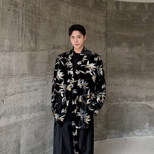 秋装新潮夜店风系带西服重工刺绣亮片西装外套A452--H165--P155