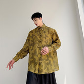 蝴蝶印花长袖 衬衫 复古风气质型盘扣优雅上衣A452 中式 6292 P85