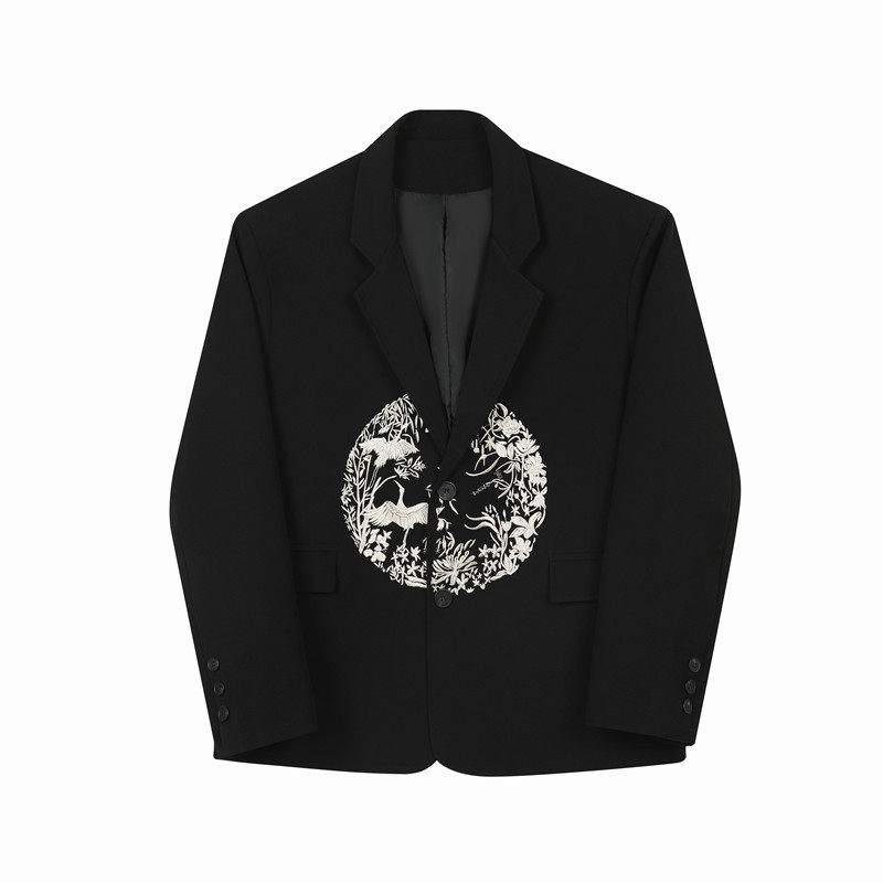 秋装新款潮流西服新中式团纹刺绣西装外套A452--6469--P145,男装西服套装,电商A452