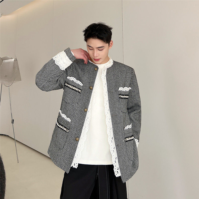 新早春宫廷复古花边西服外套休闲韩版小香风上衣A452--6328--P165,男装西服,电商A452