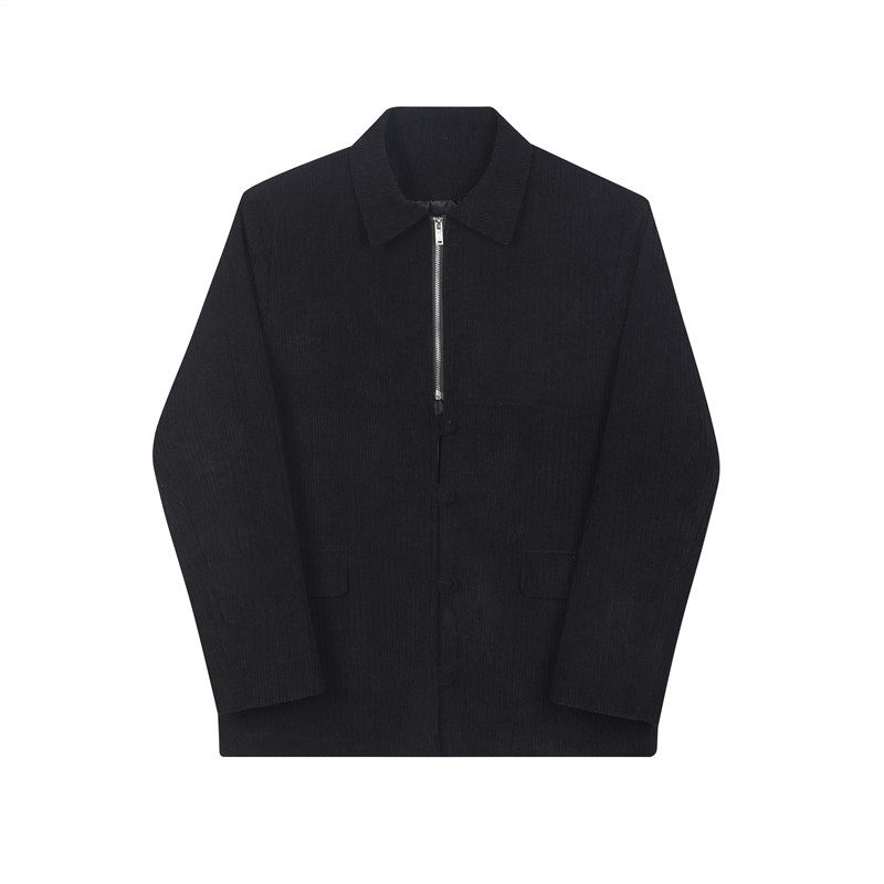 冬装新款灯芯绒翻领休闲夹克外套个性拼接上衣A452--6285--P155,男装夹克,电商A452