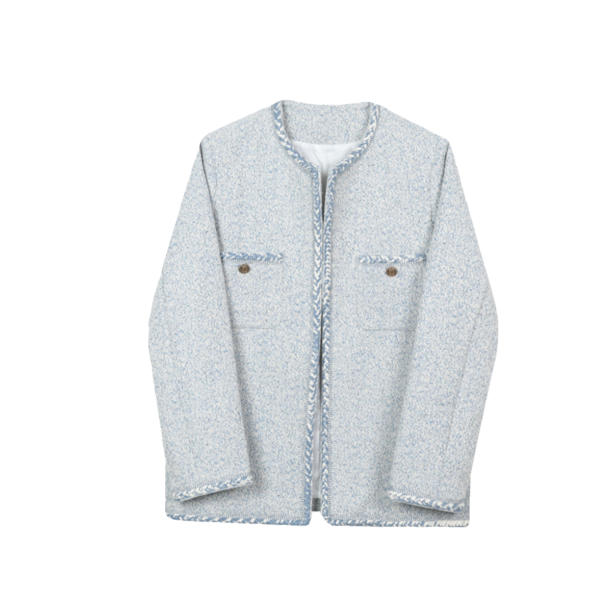 冬新款蓝色粗花呢小香风外套重磅无扣开身西服上衣A452-6421-P185,男装西服,电商A452